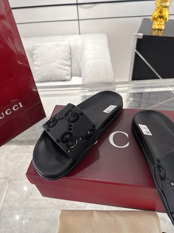 GC GG Slide Sandal Black Rubber 292416