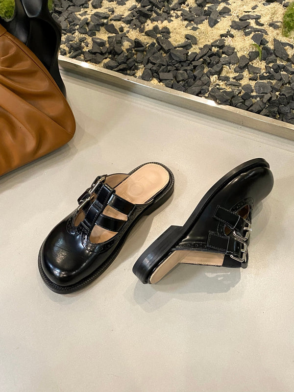 Loewe Campo Mary Jane Mule Multicolor Cowhide