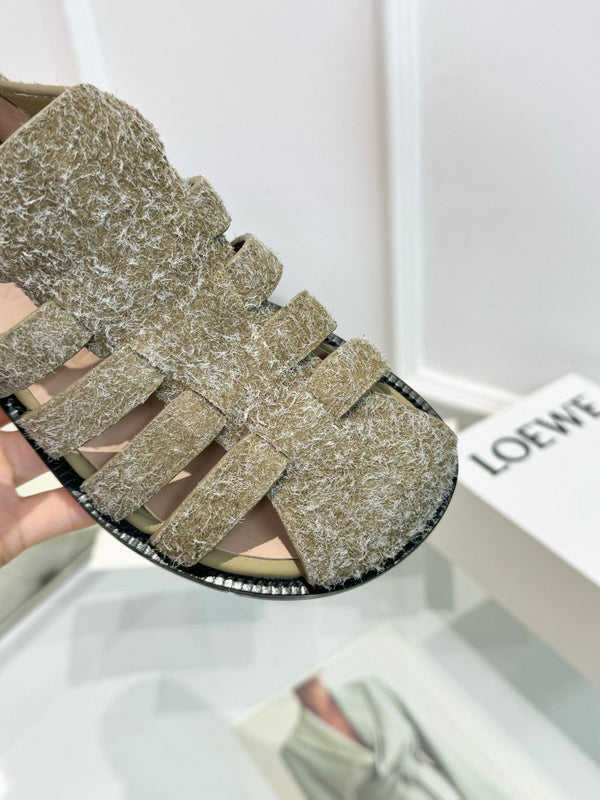 Loewe Campo Sandals Snowflake Cow Suede 246500