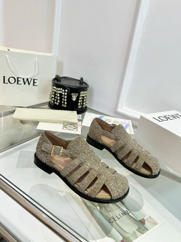 Loewe Campo Sandals Snowflake Cow Suede 246500
