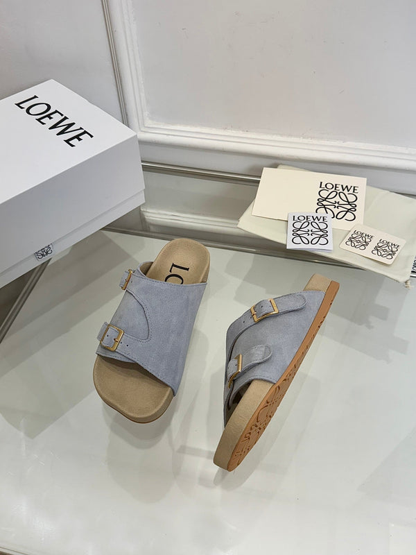 Loewe x Birkenstock Slide Slate Gray Suede