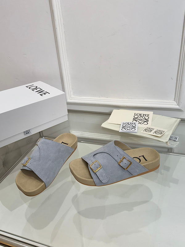 Loewe x Birkenstock Slide Slate Gray Suede