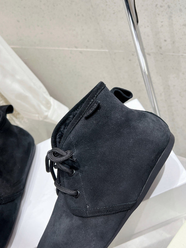 Loewe One-Piece Snow Boots Black Suede 435631