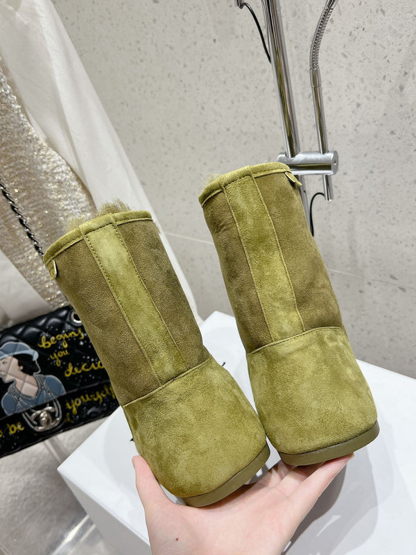 Loewe Lago Boots Light Green Suede 435625