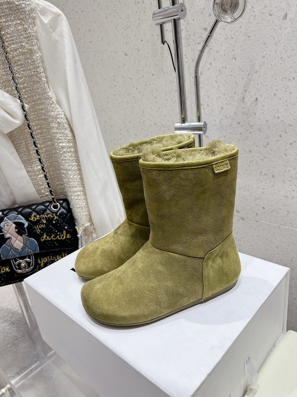 Loewe Lago Boots Light Green Suede 435625