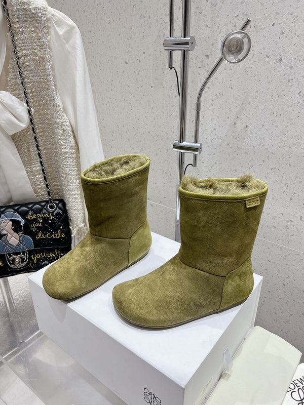 Loewe Lago Boots Light Green Suede 435625