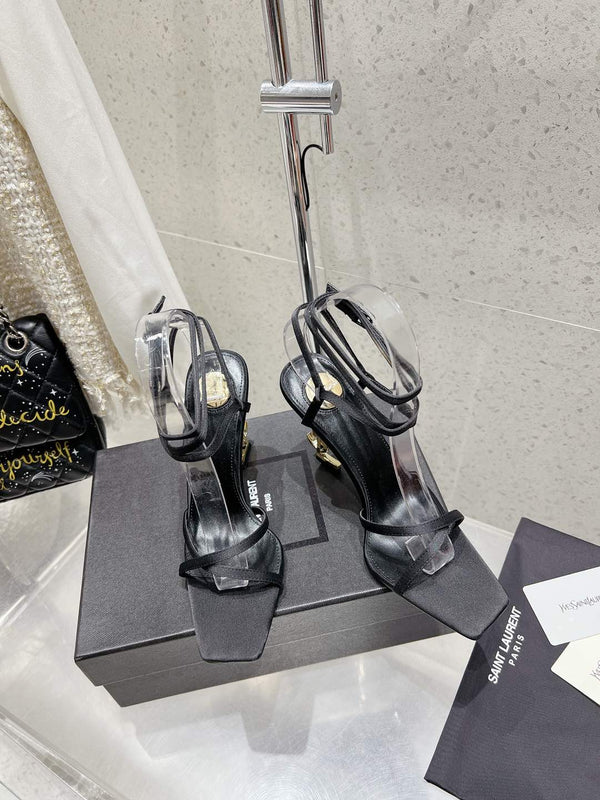 HIGH-HEEL 85 MM SANDAL MULE IN BLACK SILK