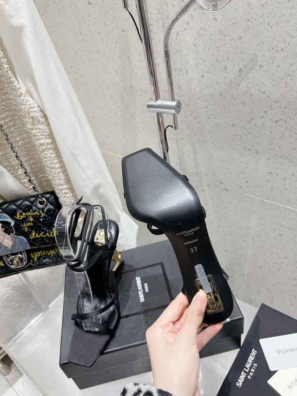 HIGH-HEEL 85 MM SANDAL MULE IN BLACK SILK