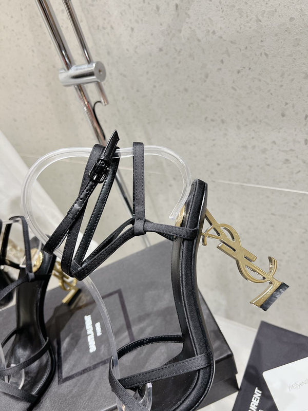 HIGH-HEEL 85 MM SANDAL MULE IN BLACK SILK