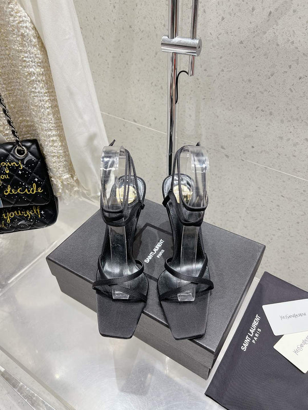 HIGH-HEEL 85 MM SANDAL MULE IN BLACK SILK