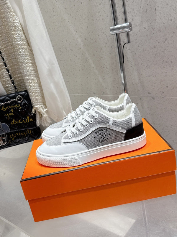 HM Get Sneaker Grey Maxi canvas and Calfskin 204758