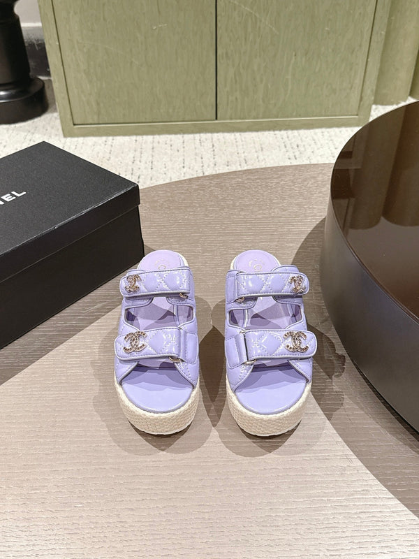 CC 26s Dad Platform Sandal Mule Light Purple Sheepskin 762872