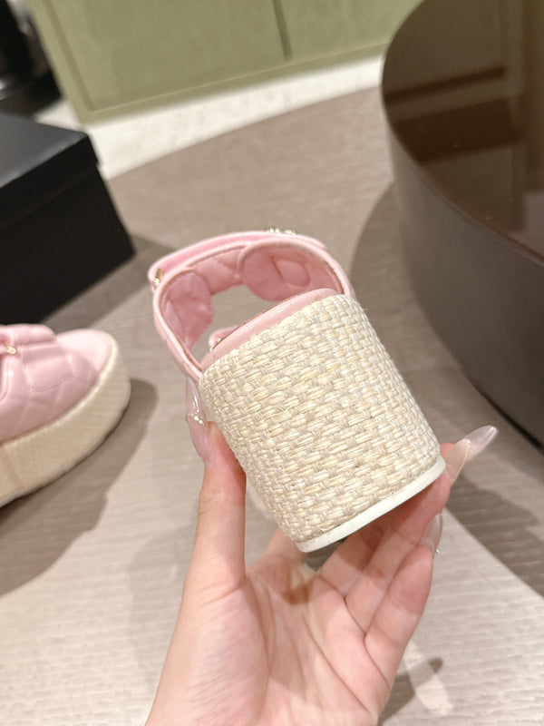 CC 26s Dad Platform Sandal Mule Light Pink Sheepskin 762873