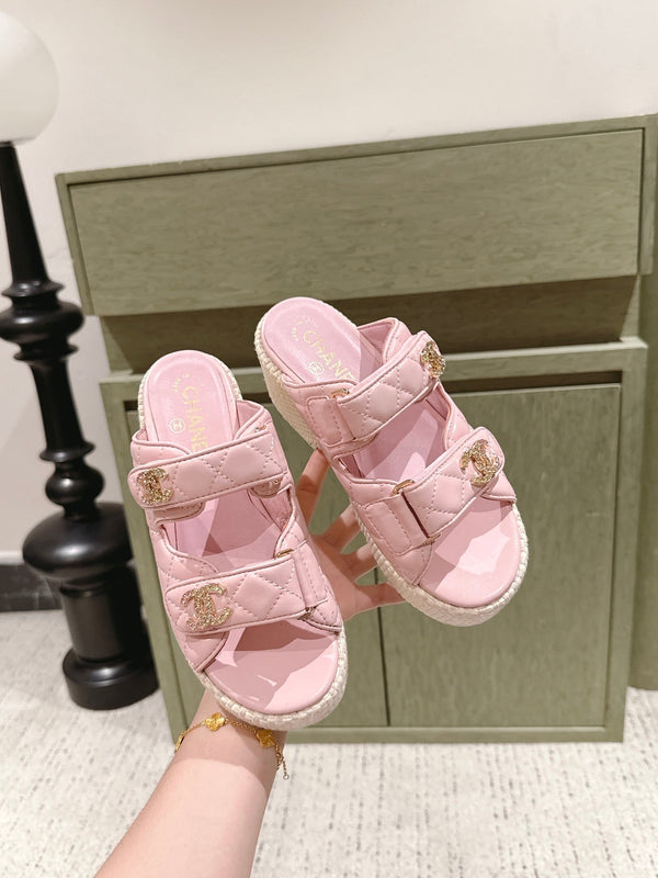 CC 26s Dad Platform Sandal Mule Light Pink Sheepskin 762873