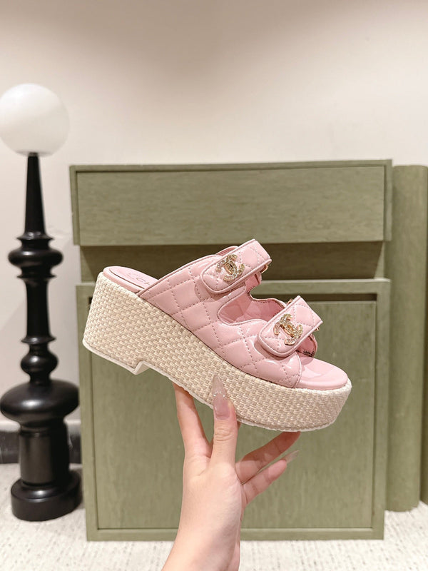 CC 26s Dad Platform Sandal Mule Light Pink Sheepskin 762873