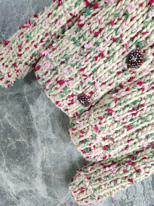 Chanel 2025 Cardigan Multicolore en Cachemire Crocheté à la Main 327002