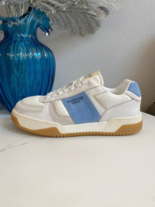Baskets décontractées VT 25S Blanc Bleu Cuir de vachette Daim 563097