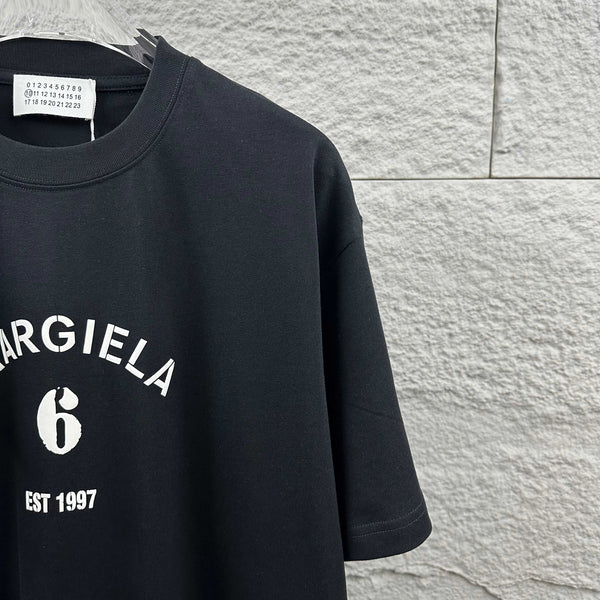 MM6 3D Foamed Short-Sleeve T-Shirt Black Cotton 387984