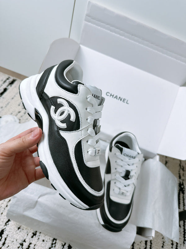 CC Sneaker 35mm In Black Mix White Soft Cowhide 144704