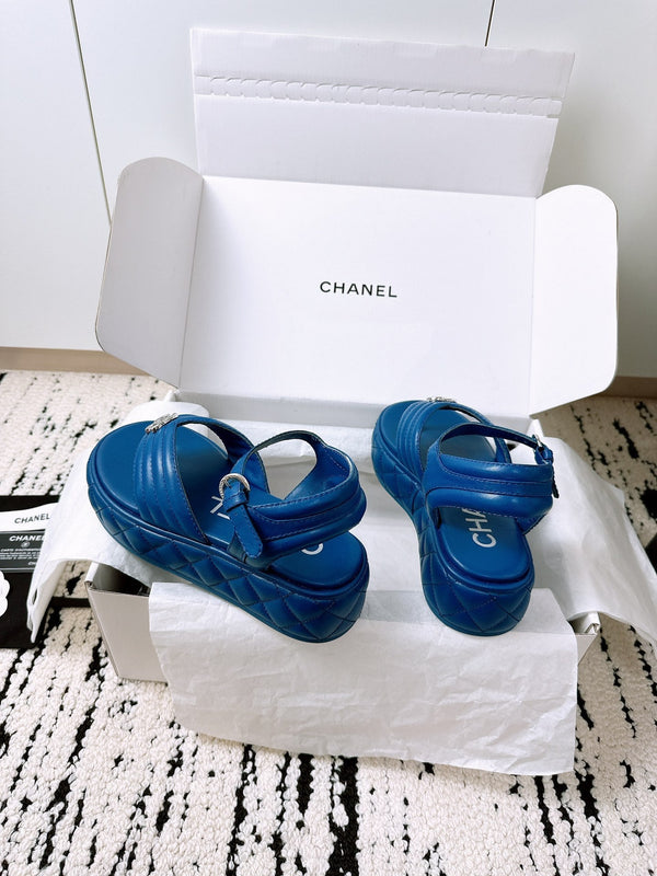 CC Sandals In Blue Lambskin 144532