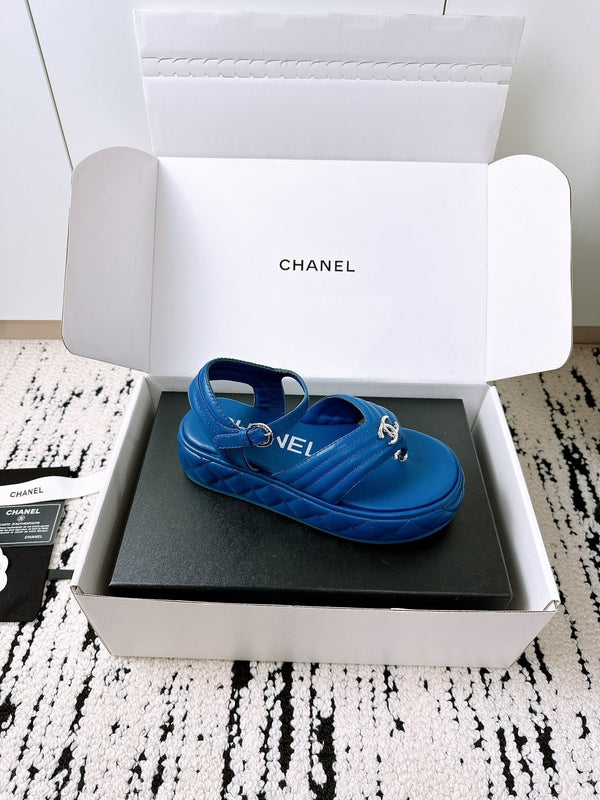 CC Sandals In Blue Lambskin 144532