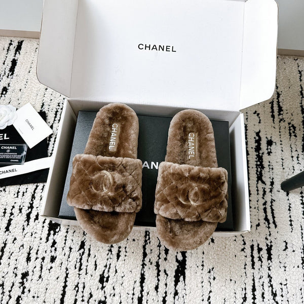 CC 25s Slippers 50mm Brown Wool 433604