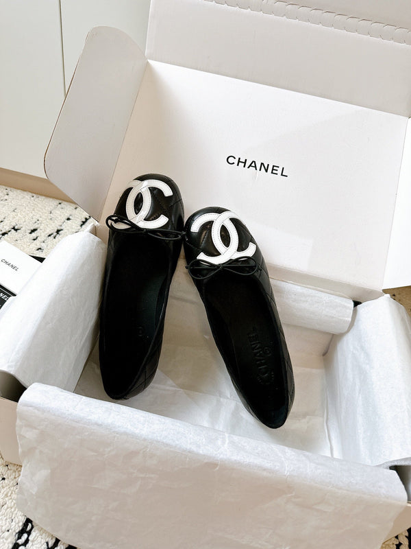 CC 26s Ballerines Coco Beach Agneau Matelassé Noir 741089