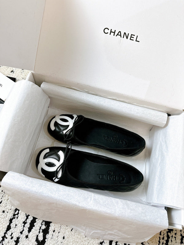 CC 26s Ballerines Coco Beach Agneau Matelassé Noir 741089