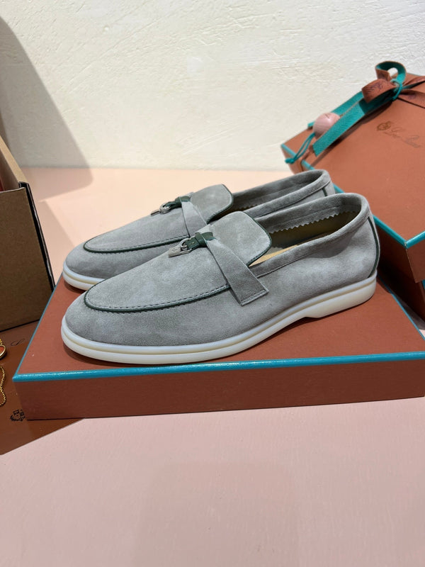 lp summer charm walk loafer dark grey khaki suede