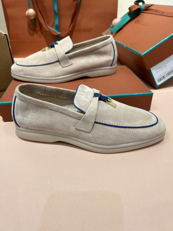 lp summer charm walk loafer grey blue suede