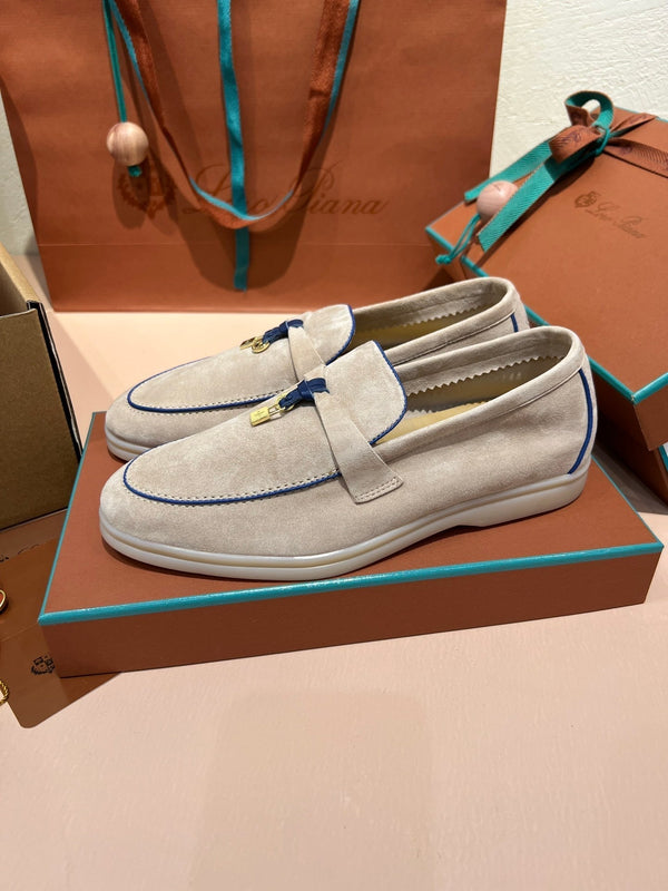 lp summer charm walk loafer grey blue suede