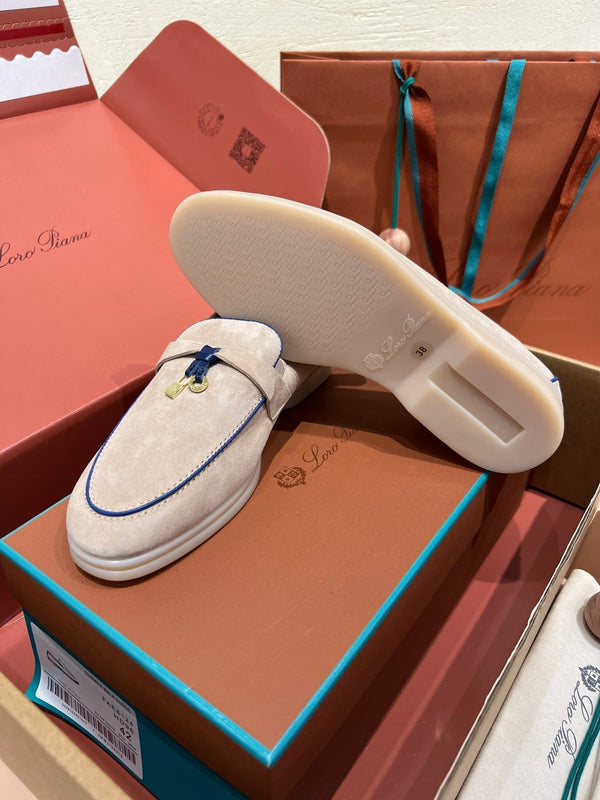 lp summer charm walk loafer grey blue suede