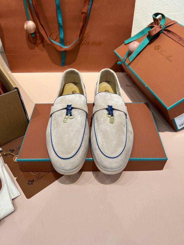 lp summer charm walk loafer grey blue suede