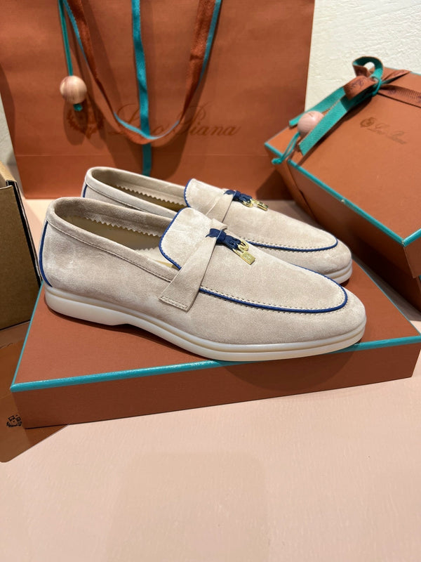 lp summer charm walk loafer grey blue suede