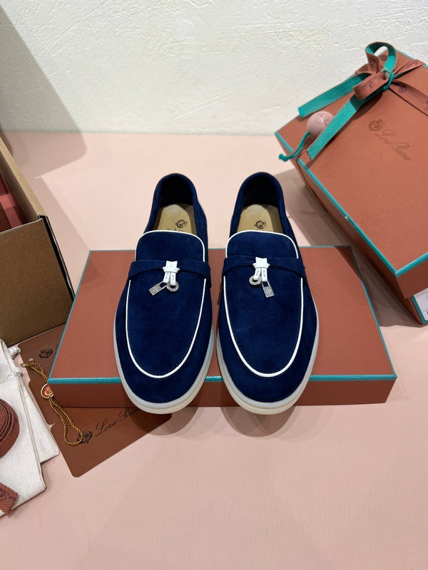 lp summer charm walk loafer blue white suede