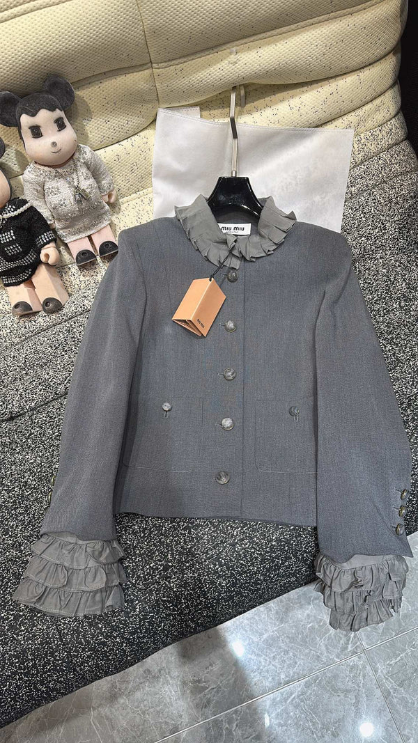 Miumiu Suit Gray Polyester fiber