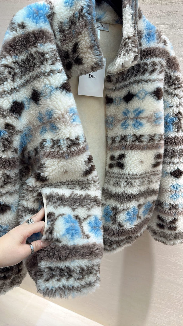 Manteau Dior 2025 Laine mélange de couleurs blanc