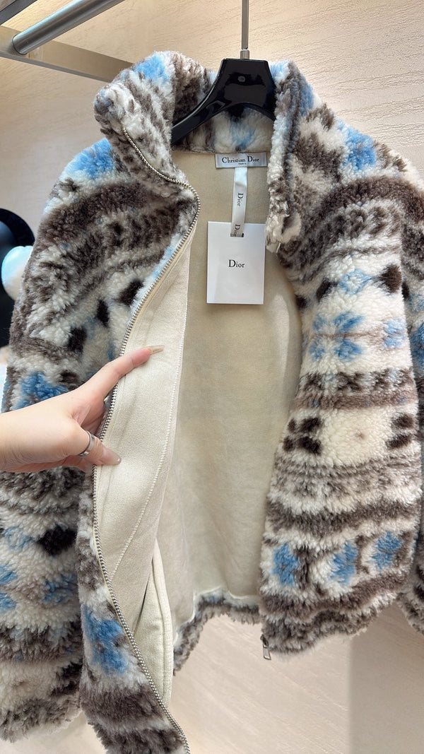 Manteau Dior 2025 Laine mélange de couleurs blanc