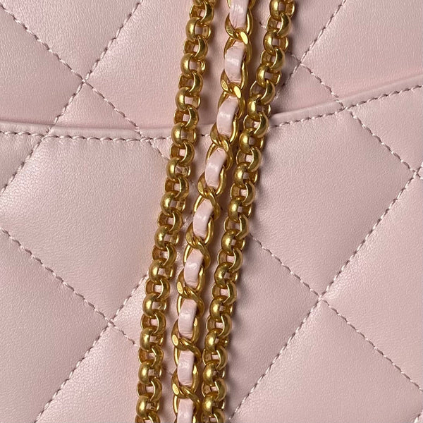 24a classic flap bag 26cm pink lambskin gold hardware