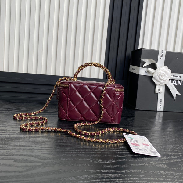 CC 24B Vanity Case 17cm Burgundy Calfskin 286210
