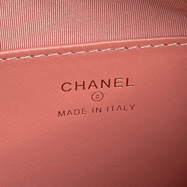 CC 25C Clutch With Strap 21cm Light Pink Calfskin