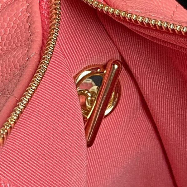 CC 25C Hobo Bag 21.5cm Top Handle Dark Pink Grained Calfskin