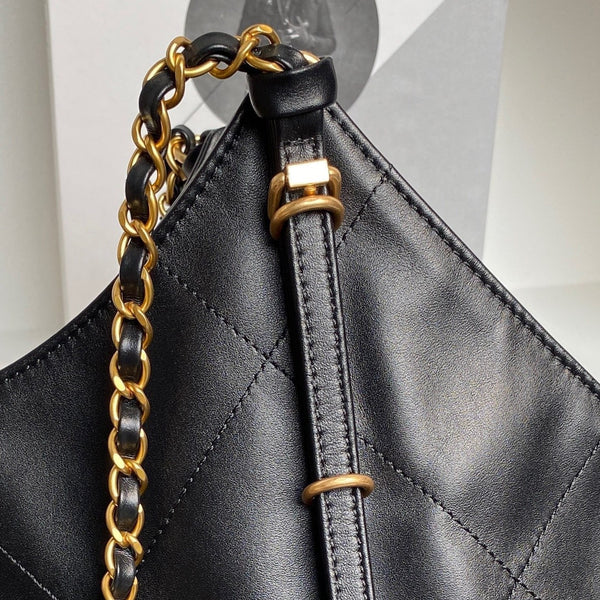 Chanel 2025 Maxi Hobo Bag 47cm Black Soft Calfskin 322113