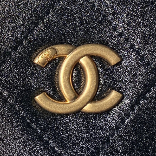 Chanel 2025 Hobo Bag 35cm Black Calfskin 318242
