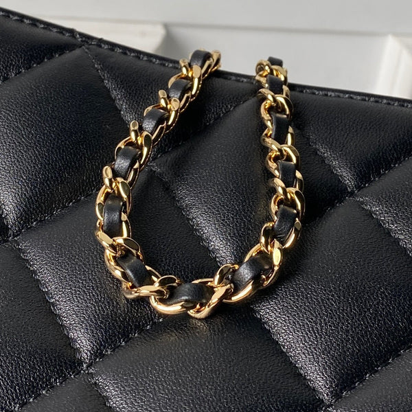 Chanel 2026 Small Shopping Tote Bag Black 24.5cm Black Lambskin 348256