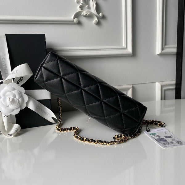 Chanel 2026 Small Shopping Tote Bag Black 24.5cm Black Lambskin 348256