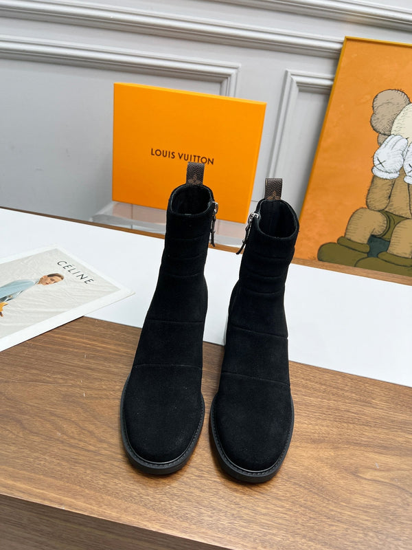 LV Jazz Boots Black Suede