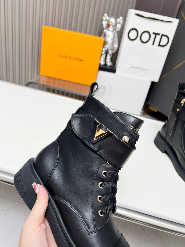 LV Citizen Boots Plain Black Cowhide