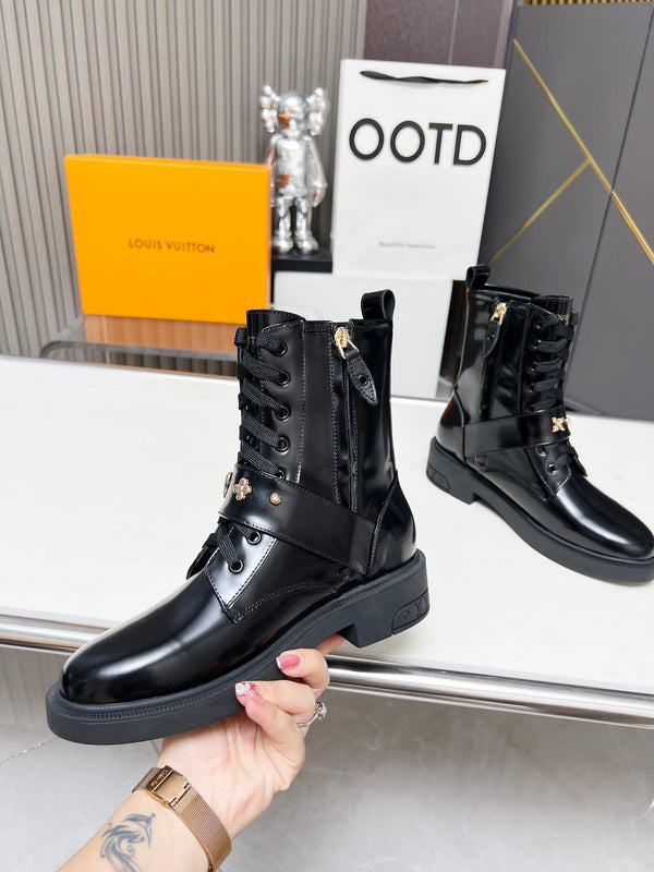 LV Citizen Boots Glossy Black Calfskin
