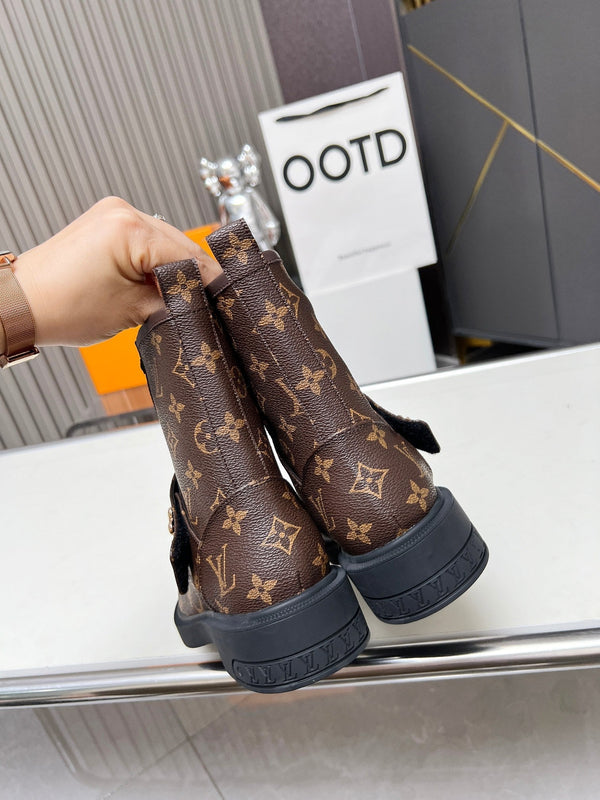 LV Citizen Boots Dark Brown Monogram Calfskin